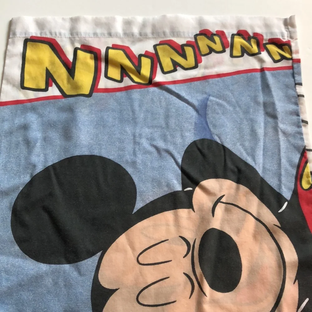Mickey Mouse Pillowcase Vintage Mickey Bedding Mickey VTG sleeping pillowcase